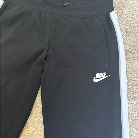 Nike Kids Black Joggers with White Side Panels - Size Large - Picture 2 of 6